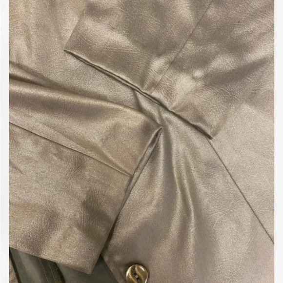 Moda Vero Shiny Olive 3/4  Sleeve Blazer Jacket Size 9/10 - Picture 11 of 12